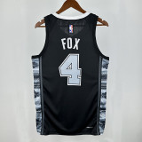22/23 Sa Spurs FOX #4  Black Flying Man Top Quality Hot Pressing NBA Jersey