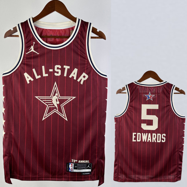 23/24 ALL-STAR EDWARDS #5 Red Top Quality Hot Pressing NBA Jersey
