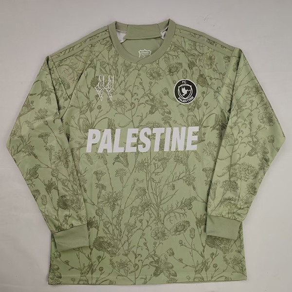 26/27 Palestine Light Green Long Sleeve Retro Soccer Jersey
