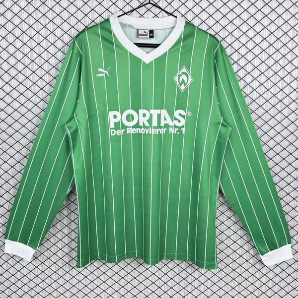 1988/1989 Werder Bremen Away Long Sleeve  Retro Soccer Jersey