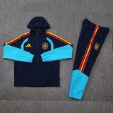26/27 Spain Royal Blue Hooded Windbreaker Tracksuit