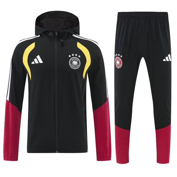 26/27 Germany Black Hooded Windbreaker Tracksuit