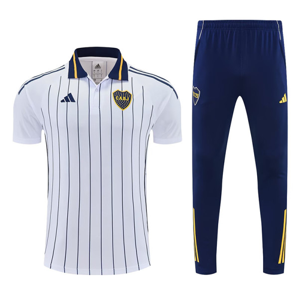 26/27 Boca Juniors White  polo shirts pants suit