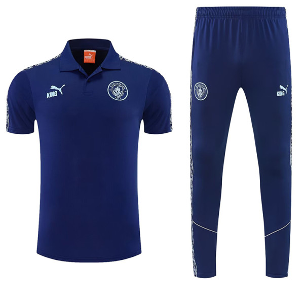 26/27 Man City Royal Blue polo shirts pants suit