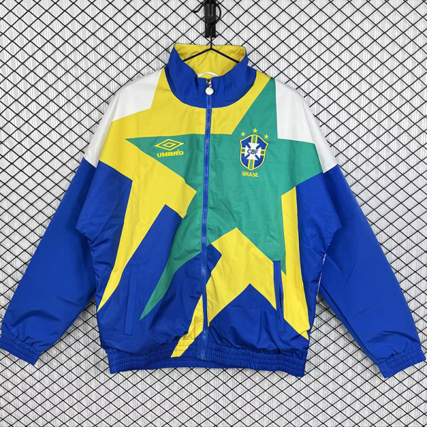 1993/1994 Brazil Blue& Green Retro  Windbreaker