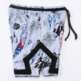 26/27 Flying Man Casual NBA Edition graffiti White shorts#C2523