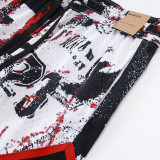 26/27 Flying Man Casual NBA Edition White& Red shorts#C2526