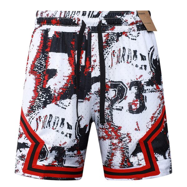 26/27 Flying Man Casual NBA Edition White& Red shorts#C2526