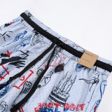 26/27 Flying Man Casual NBA Edition graffiti White shorts#C2523