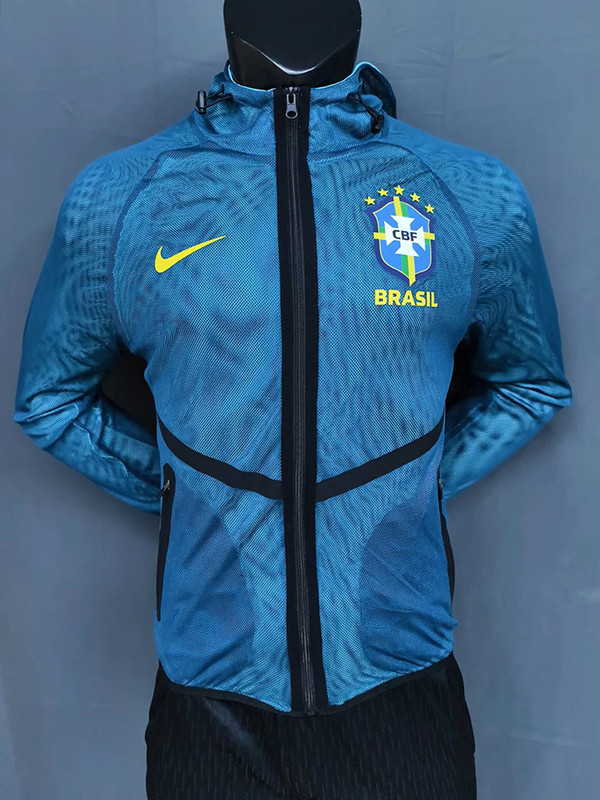 2026 Brazil Dark Blue Hooded Double Layered Appearance Suit
