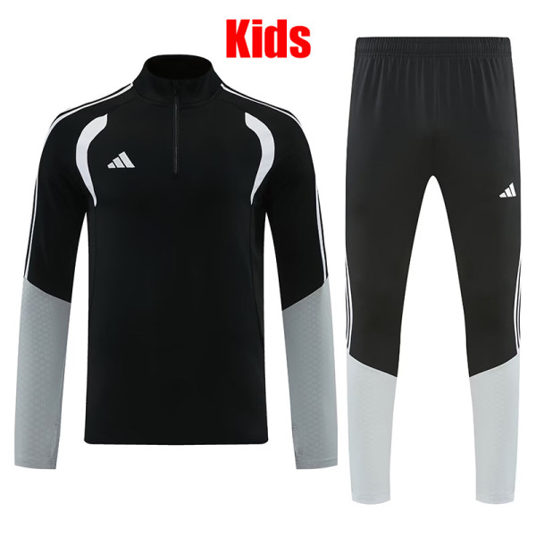 26/27AD Black&Grey Kids Half Pull Tracksuit#814(童装半拉链)