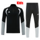 26/27AD Black&Grey Kids Half Pull Tracksuit#814(童装半拉链)