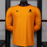 26/27 Roma Yellow Long Sleeve Player Version Retro Soccer Jersey