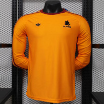 26/27 Roma Yellow Long Sleeve Player Version Retro Soccer Jersey