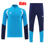 26/27AD Lake Blue Kids Half Pull Tracksuit#814(童装半拉链)