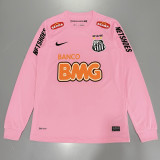 2012/2013 Santos FC Pink Long Sleeve Retro Soccer Jersey