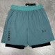 2026 UA Apple Green Double Layered Sports Shorts#U3002果绿