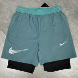 2026 NK Apple Green Double Layered Sports Shorts#1001果绿