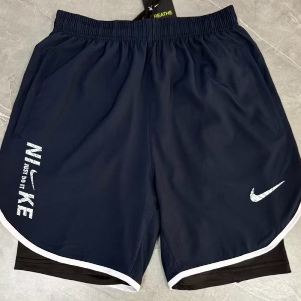 2026 NK Dark Blue Double Layered Sports Shorts#N1004宝蓝