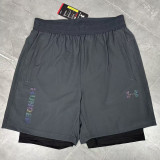 2026 UA Grey Double Layered Sports Shorts#U3002灰色