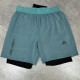 2026 AD Apple Green Double Layered Sports Shorts#A2002黑标果绿