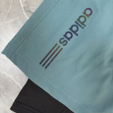 2026 AD Apple Green Double Layered Sports Shorts#A2002黑标果绿