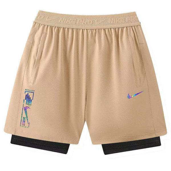 2026 NK Khaki Double Layered Sports Shorts#N1002金标卡其