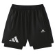 2026 AD Black Double Layered Sports Shorts#A2001白花标黑色
