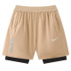 2026 NK Khaki Double Layered Sports Shorts#N1003白标卡其