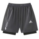 2026 AD Grey Double Layered Sports Shorts#A2003白标灰色