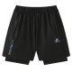 2026 AD Black Double Layered Sports Shorts#A2002金标黑色
