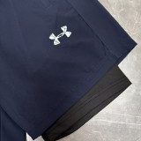 2026UA Royal Blue Double Layered Sports Shorts#U3001白花标宝蓝