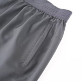 2026 NK Grey Double Layered Sports Shorts#N1001大白花标灰色
