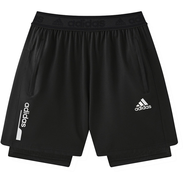 2026 AD Black Double Layered Sports Shorts#A2003白标黑色