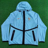 2026 France Light Blue Hooded Double Layered Appearance Suit