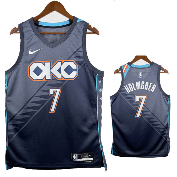 25/26 Thunder HOLMGREN # 7 Royal Blue City Edition Top Quality Hot Pressing NBA Jersey
