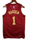 22/23 Cavaliers HARDEN #1 Red Top Quality Hot Pressing Retro NBA Jersey