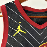 20/21 Cavaliers HARDEN #1 Flying Man Stripes Black Top Quality Hot Pressing Retro NBA Jersey