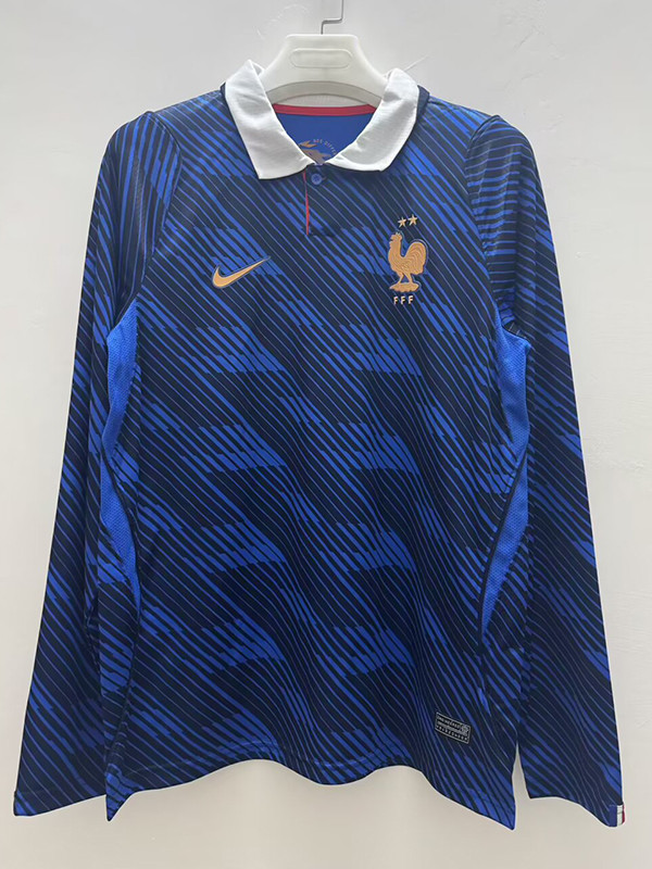 26/27 France Home Long Sleeve Soccer Jersey