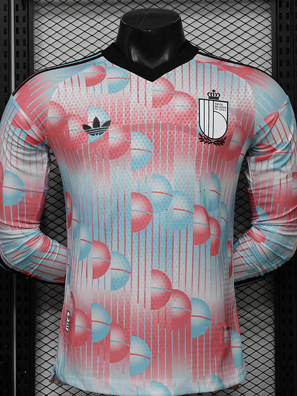 26/27 Belgium Away Player Version Long Sleeve Soccer Jersey