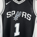 Sa Spurs WE MBANYAMA #1Black Top Quality Hot Pressing NBA Jersey(童装)