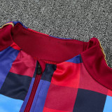 26/27 BAR Red&Blue Checkered Pattern Half Pull Tracksuit#  (半拉链)