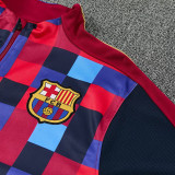 26/27 BAR Red&Blue Checkered Pattern Half Pull Tracksuit#  (半拉链)