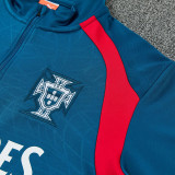 26/27 Portugal Grey Blue Half Pull Tracksuit#  (半拉链)