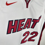 HEAT BUTLER #22 White Kids Top Quality Hot Pressing NBA Jersey(Ｖ领童装)
