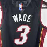 HEAT WADE #3 Black Kids Top Quality Hot Pressing NBA Jersey(Ｖ领童装)