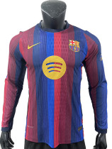 26/27 BAR Home Player Version Long Sleeve Soccer Jersey