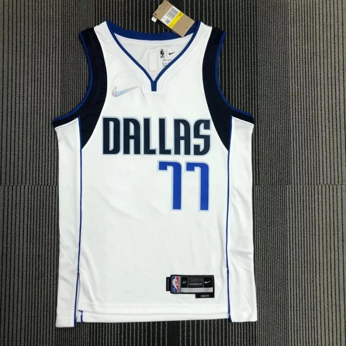 21-22 Dallas DONCIC #77 White 75th Anniversary Top Quality Hot Pressing NBA Jersey