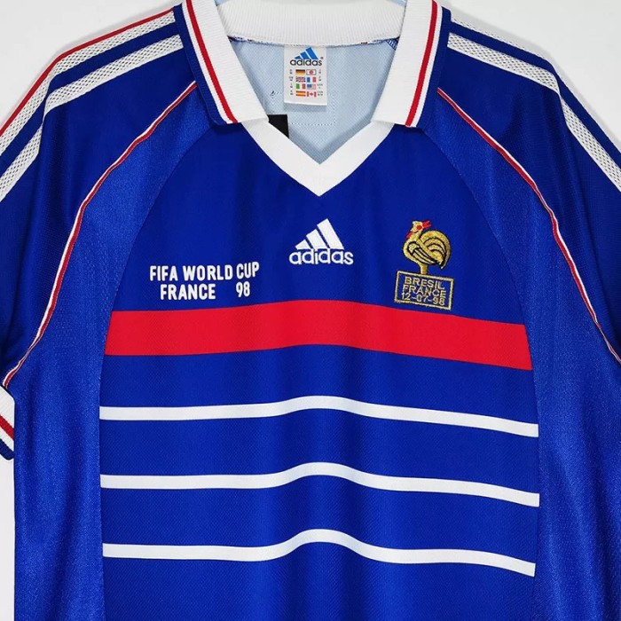 1998 ZIDANE #10 France Home Blue Retro Soccer Jersey