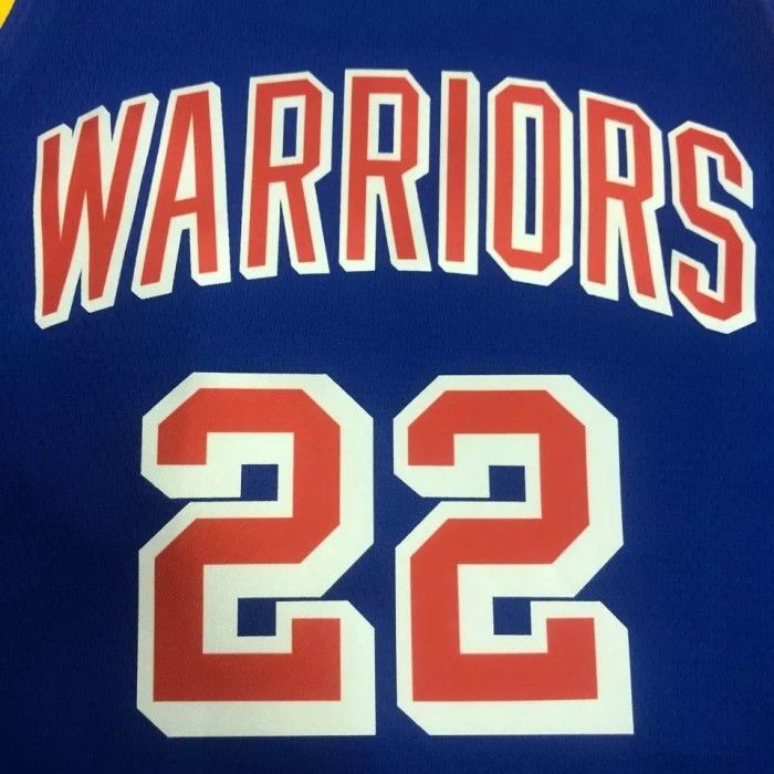 WARRIORS WIGGINS #22 Blue 75th Anniversary Retro NBA Jersey